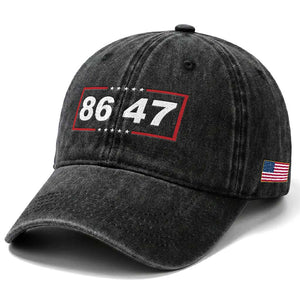 Vintage 8647 Washed Cotton Baseball Cap US Political FDT Stars And Stripes TS11 Print Your Wear