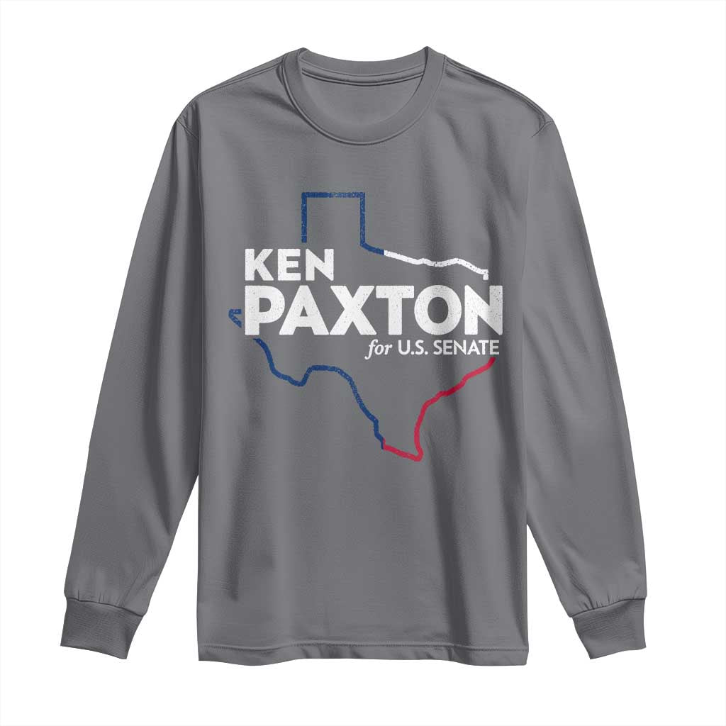 Ken Paxton for US Senate Long Sleeve Shirt Texas Senate Race 2026 TS11 Charcoal Print Your Wear