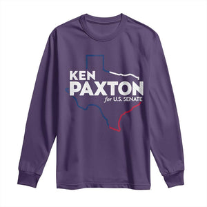 Ken Paxton for US Senate Long Sleeve Shirt Texas Senate Race 2026 TS11 Purple Print Your Wear
