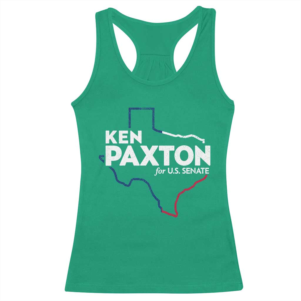 Ken Paxton for US Senate Racerback Tank Top Texas Senate Race 2026 TS11 Irish Green Print Your Wear