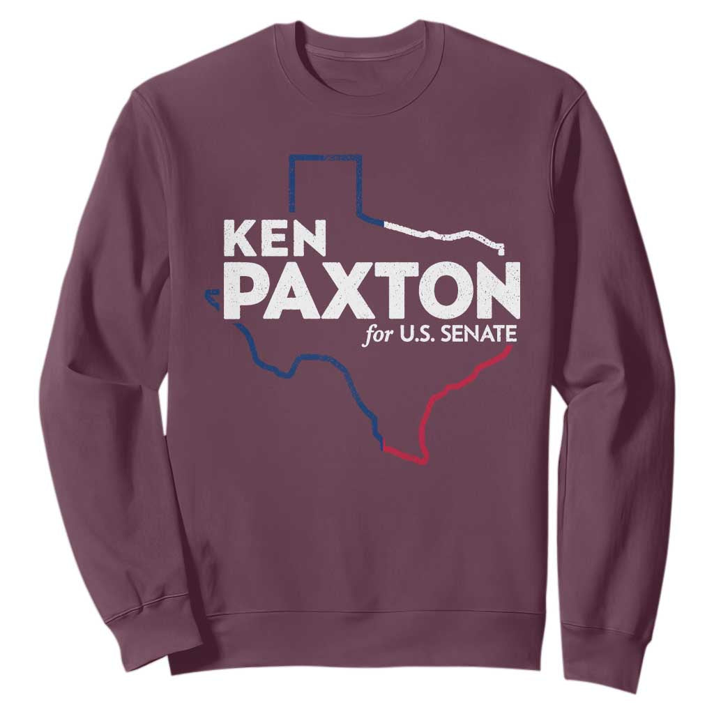 Ken Paxton for US Senate Sweatshirt Texas Senate Race 2026 TS11 Maroon Print Your Wear