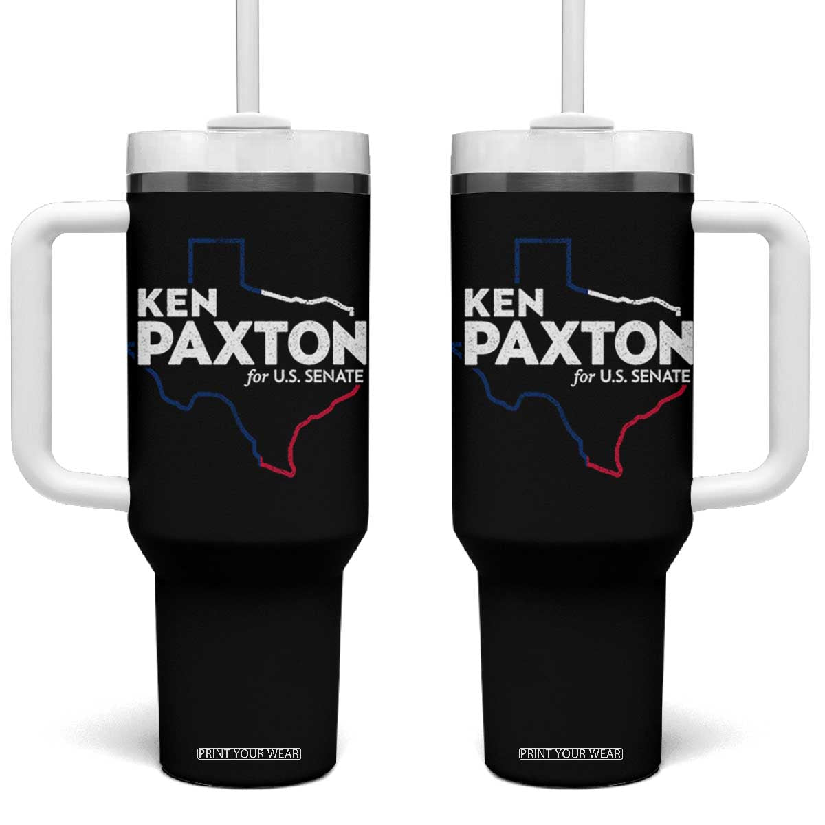 Ken Paxton for US Senate Tumbler With Handle Texas Senate Race 2026 TS11 One Size: 40 oz Black Print Your Wear