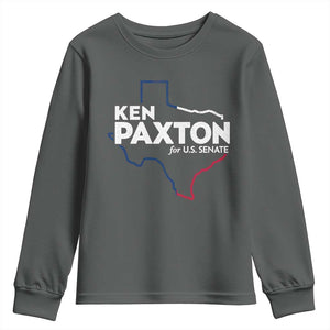 Ken Paxton for US Senate Youth Sweatshirt Texas Senate Race 2026 TS11 Dark Heather Print Your Wear