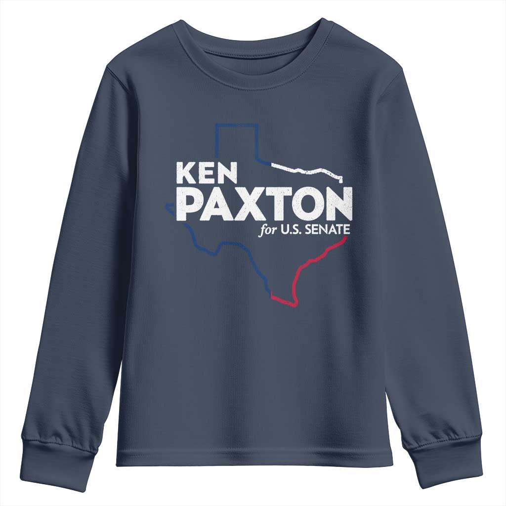Ken Paxton for US Senate Youth Sweatshirt Texas Senate Race 2026 TS11 Navy Print Your Wear