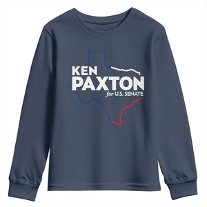 Ken Paxton for US Senate Youth Sweatshirt Texas Senate Race 2026 TS11 Navy Print Your Wear