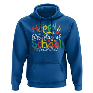 Happy First Day Of School Hoodie Artists Brushes Art Class TS11 Royal Blue Print Your Wear