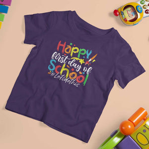 Happy First Day Of School T Shirt For Kid Artists Brushes Art Class TS11 Purple Print Your Wear