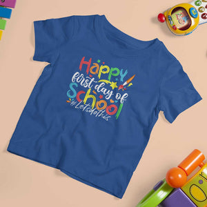 Happy First Day Of School T Shirt For Kid Artists Brushes Art Class TS11 Royal Blue Print Your Wear