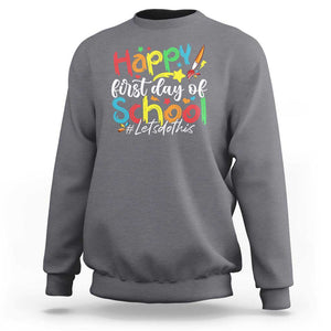 Happy First Day Of School Sweatshirt Artists Brushes Art Class TS11 Charcoal Print Your Wear