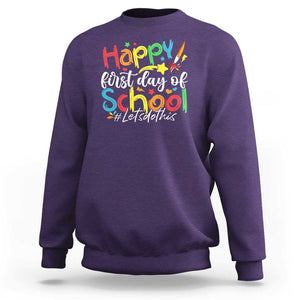 Happy First Day Of School Sweatshirt Artists Brushes Art Class TS11 Purple Print Your Wear