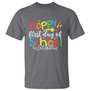 Happy First Day Of School T Shirt Artists Brushes Art Class TS11 Charcoal Print Your Wear