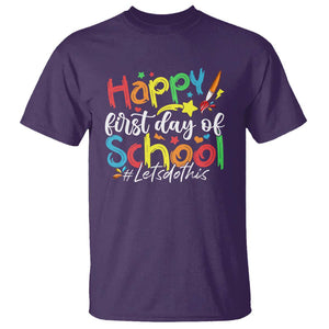 Happy First Day Of School T Shirt Artists Brushes Art Class TS11 Purple Print Your Wear