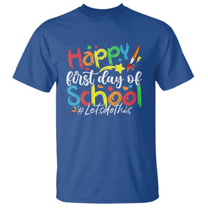 Happy First Day Of School T Shirt Artists Brushes Art Class TS11 Royal Blue Print Your Wear