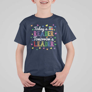 Literature Book Reading T Shirt For Kid Today A Reader Tomorrow A Leader TS11 Navy Print Your Wear