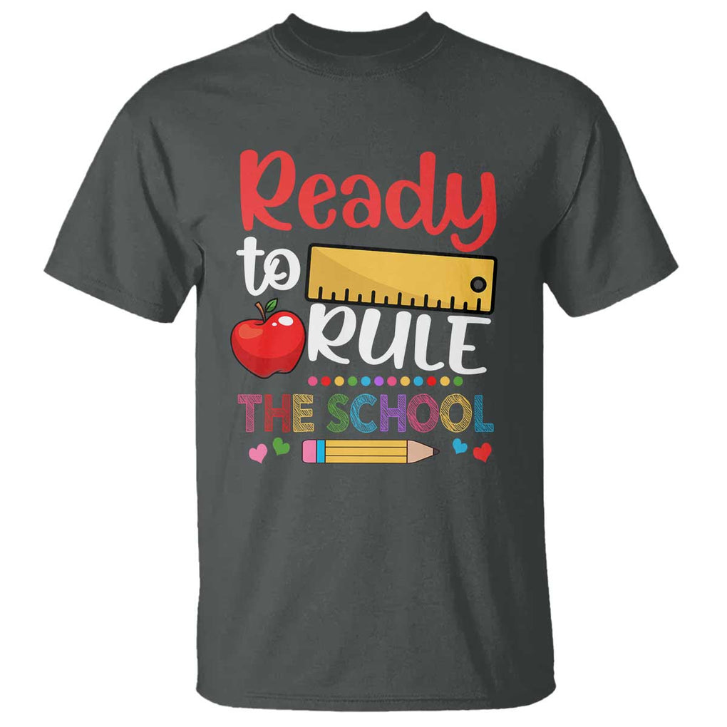 Ready To Rule The School T Shirt First Day Of School Ruler TS11 Dark Heather Print Your Wear