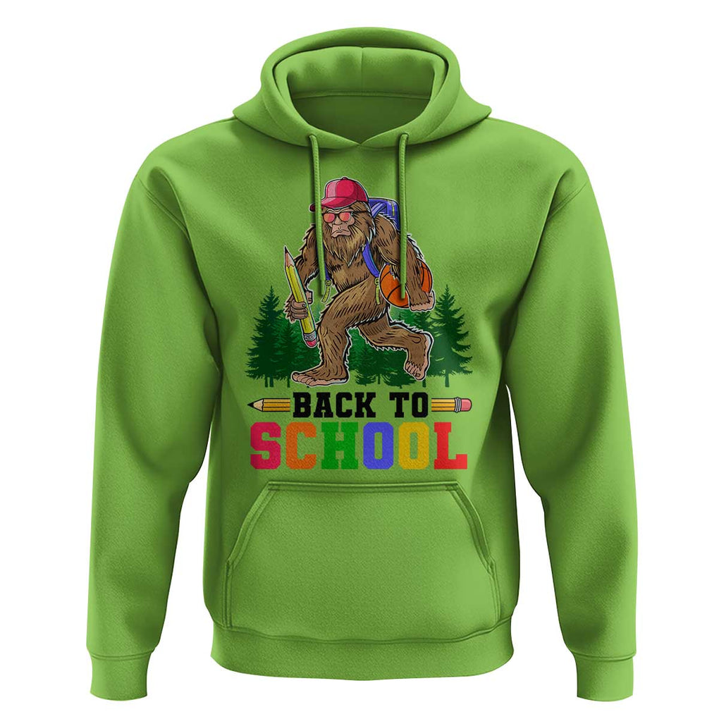 Funny Back To School Bigfoot Hoodie Backpack Pencil Basketball TS11 Lime Print Your Wear