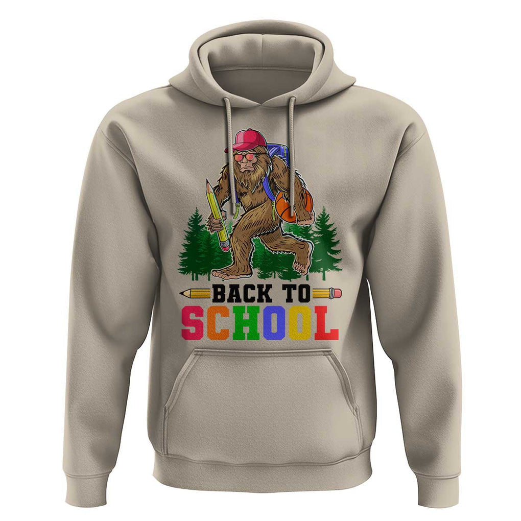 Funny Back To School Bigfoot Hoodie Backpack Pencil Basketball TS11 Sand Print Your Wear