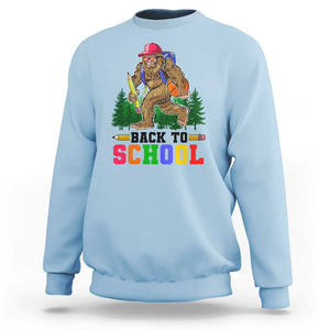 Funny Back To School Bigfoot Sweatshirt Backpack Pencil Basketball TS11 Light Blue Print Your Wear