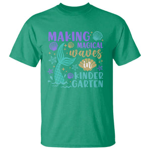 Making Magical Waves In Kindergarten T Shirt Mythical Mermaid Seashell Starfish TS11 Irish Green Print Your Wear