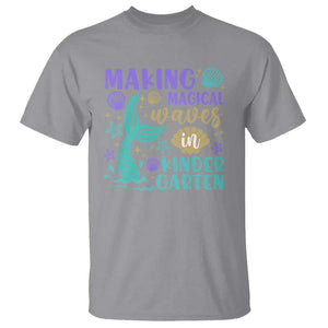 Making Magical Waves In Kindergarten T Shirt Mythical Mermaid Seashell Starfish TS11 Sport Gray Print Your Wear