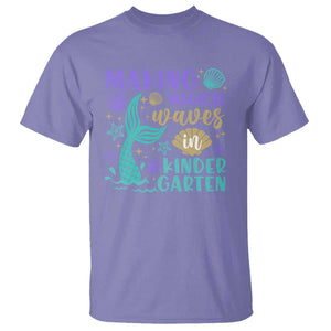 Making Magical Waves In Kindergarten T Shirt Mythical Mermaid Seashell Starfish TS11 Violet Print Your Wear