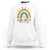 Back To School Sweatshirt Wild About Learning Leopard Rainbow TS11 White Print Your Wear