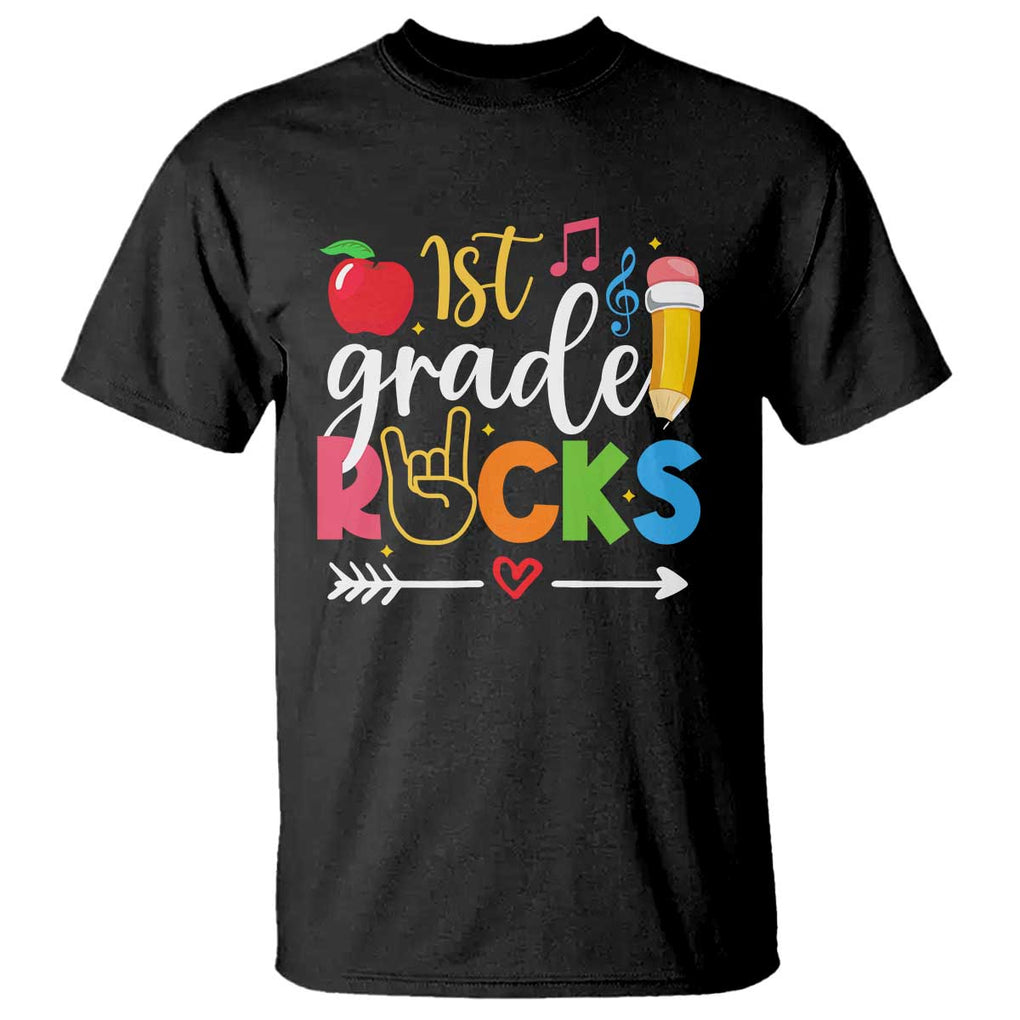 First Grade Rocks T Shirt Back To School Pencil TS11 Black Print Your Wear