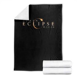 Spain Solar Eclipse 2026 Throw Blanket August 12 2026 Total Eclipse TS11 Black Print Your Wear