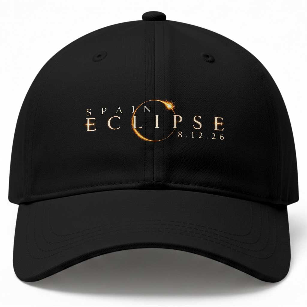Spain Solar Eclipse 2026 Baseball Cap August 12 2026 Total Eclipse TS11 Print Your Wear