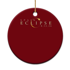 Spain Solar Eclipse 2026 Ceramic Ornament August 12 2026 Total Eclipse TS11 1pc Red Print Your Wear