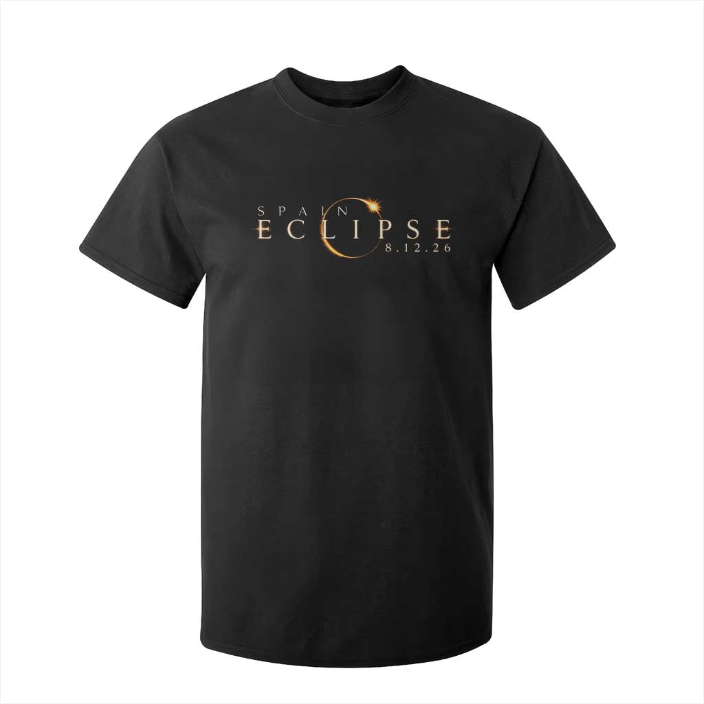Spain Solar Eclipse 2026 T Shirt For Kid August 12 2026 Total Eclipse TS11 Black Print Your Wear