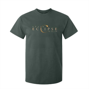 Spain Solar Eclipse 2026 T Shirt For Kid August 12 2026 Total Eclipse TS11 Dark Forest Green Print Your Wear