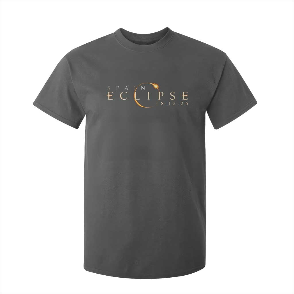 Spain Solar Eclipse 2026 T Shirt For Kid August 12 2026 Total Eclipse TS11 Dark Heather Print Your Wear