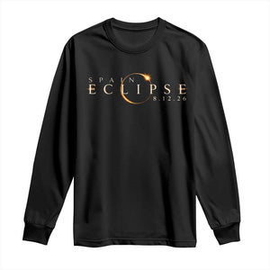 Spain Solar Eclipse 2026 Long Sleeve Shirt August 12 2026 Total Eclipse TS11 Black Print Your Wear