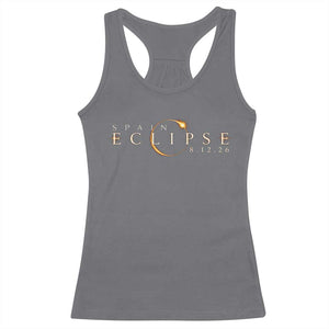Spain Solar Eclipse 2026 Racerback Tank Top August 12 2026 Total Eclipse TS11 Charcoal Print Your Wear