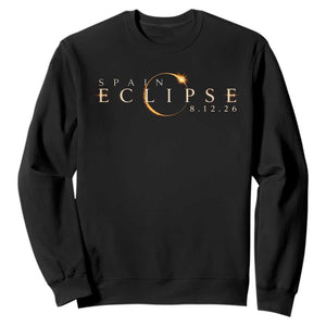 Spain Solar Eclipse 2026 Sweatshirt August 12 2026 Total Eclipse TS11 Black Print Your Wear