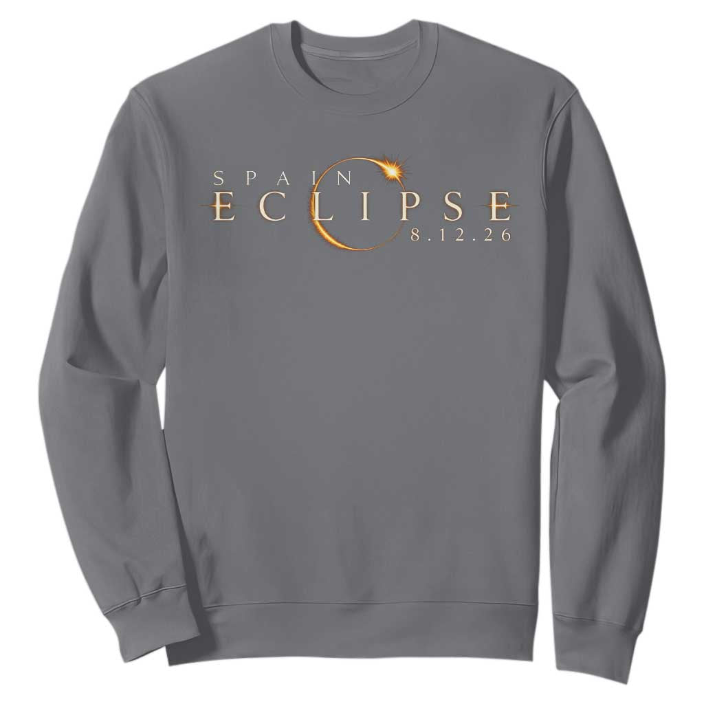 Spain Solar Eclipse 2026 Sweatshirt August 12 2026 Total Eclipse TS11 Charcoal Print Your Wear