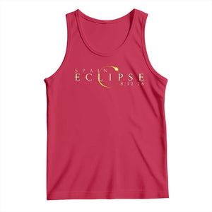 Spain Solar Eclipse 2026 Tank Top August 12 2026 Total Eclipse TS11 Red Print Your Wear