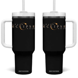 Spain Solar Eclipse 2026 Tumbler With Handle August 12 2026 Total Eclipse TS11 One Size: 40 oz Black Print Your Wear
