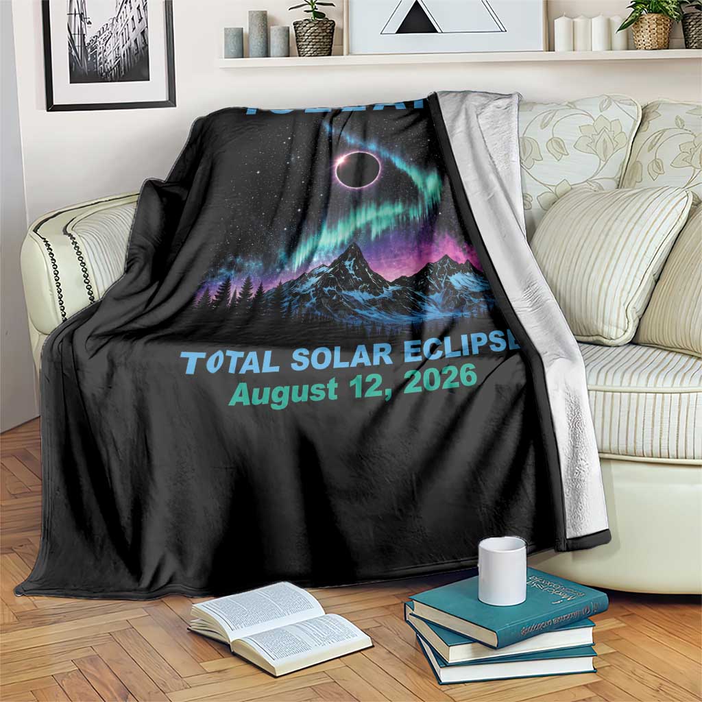 Iceland Total Solar Eclipse 2026 Throw Blanket August 12 Eclipse Totality Chaser Aurora Northern Lights TS11 Print Your Wear