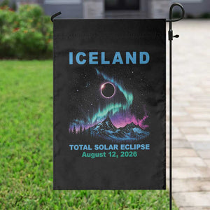 Iceland Total Solar Eclipse 2026 Garden Flag August 12 Eclipse Totality Chaser Aurora Northern Lights TS11 Print Your Wear