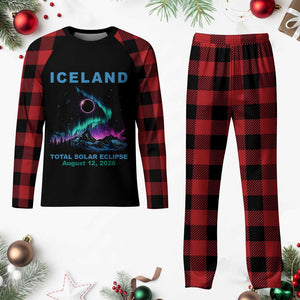 Iceland Total Solar Eclipse 2026 Plaid Pajama Set August 12 Eclipse Totality Chaser Aurora Northern Lights TS11 Buffalo Plaid Print Your Wear