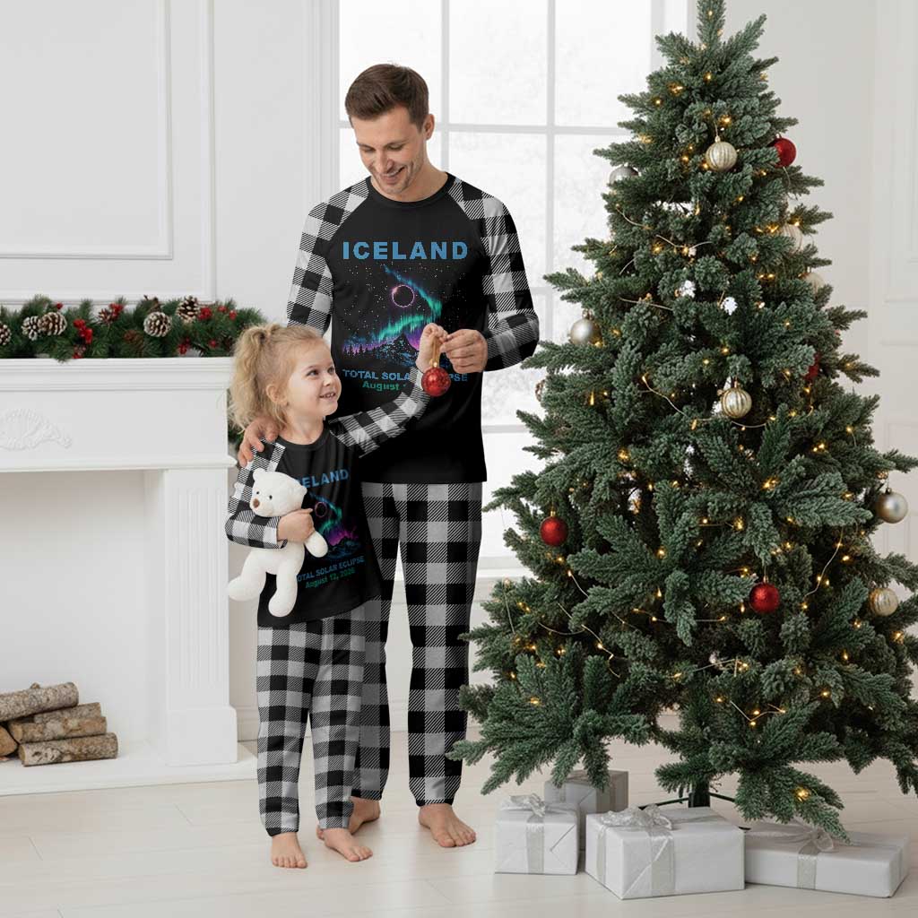 Iceland Total Solar Eclipse 2026 Plaid Pajama Set August 12 Eclipse Totality Chaser Aurora Northern Lights TS11 White Plaid Print Your Wear