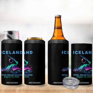 Iceland Total Solar Eclipse 2026 4 in 1 Can Cooler Tumbler August 12 Eclipse Totality Chaser Aurora Northern Lights TS11 Print Your Wear