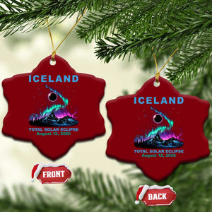 Iceland Total Solar Eclipse 2026 Ceramic Ornament August 12 Eclipse Totality Chaser Aurora Northern Lights TS11 Print Your Wear