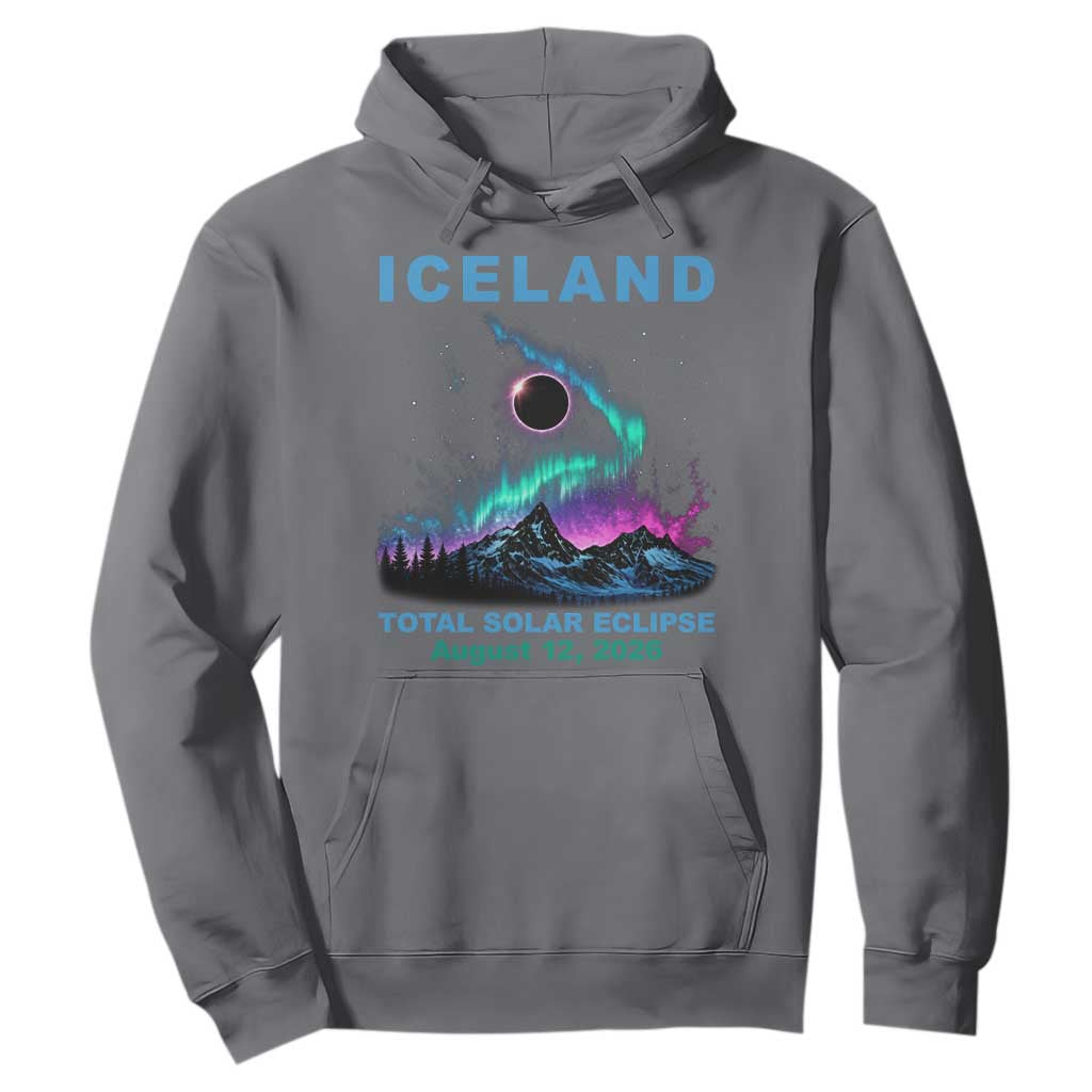 Iceland Total Solar Eclipse 2026 Hoodie August 12 Eclipse Totality Chaser Aurora Northern Lights TS11 Charcoal Print Your Wear