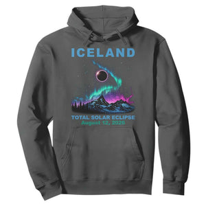 Iceland Total Solar Eclipse 2026 Hoodie August 12 Eclipse Totality Chaser Aurora Northern Lights TS11 Dark Heather Print Your Wear
