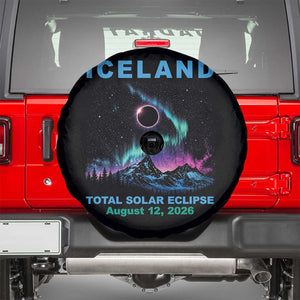 Iceland Total Solar Eclipse 2026 Spare Tire Cover August 12 Eclipse Totality Chaser Aurora Northern Lights TS11 Black Print Your Wear