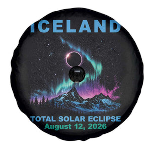 Iceland Total Solar Eclipse 2026 Spare Tire Cover August 12 Eclipse Totality Chaser Aurora Northern Lights TS11 Print Your Wear