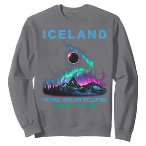 Iceland Total Solar Eclipse 2026 Sweatshirt August 12 Eclipse Totality Chaser Aurora Northern Lights TS11 Charcoal Print Your Wear